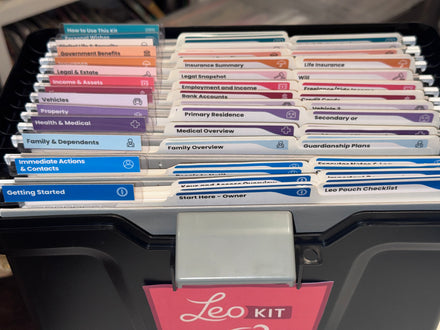 The 14 color-coded folder tabs
